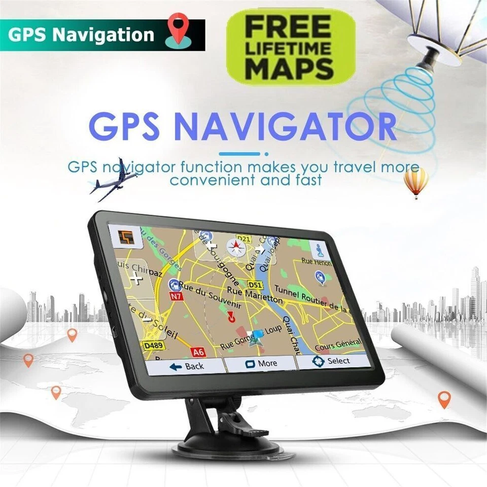 7'' Car Truck GPS Navigator Touch Screen Car Maps Spoken Direction Navi US Set - Image 3 of 4