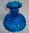 Fenton Glass Capri Blue THUMBPRINT: Candleholder Candlestick: EXC: NR