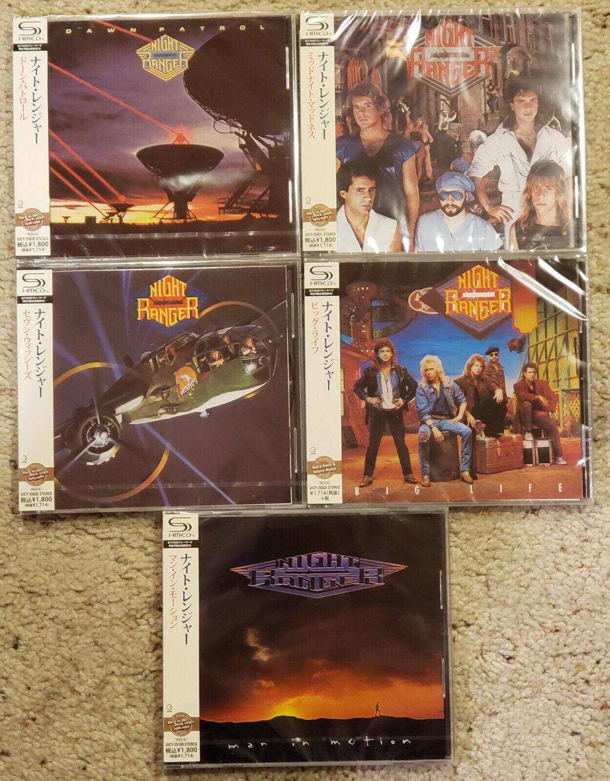 NIGHT RANGER - 5 CD Japan Jewel Case SHM Bundle - Dawn/Midnight/7/Big/Man