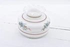 Vintage Milk Glass Hurricane Lamp Shade Floral 5 7/8" Fitter