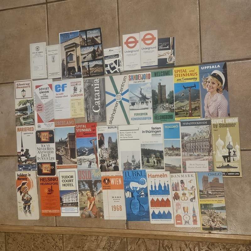 Lot of 36 Vintage European Street Maps and Brochures 