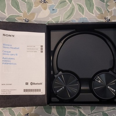 Sony MDR-ZX330BT Black On-Ear Bluetooth Wireless Headphones w/ NFC & Mic - NEW
