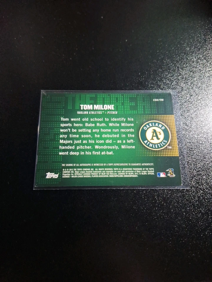 2013 TOPPS CHASING THE DREAM AUTO SP #CDA-TM TOM MILONE OAKLAND ATHLETICS L@@K!! - Image 2 of 2