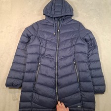 Trespass Puffer Jacket Womens UK 14 Blue Hooded Coldheat Quilted Winter Coat