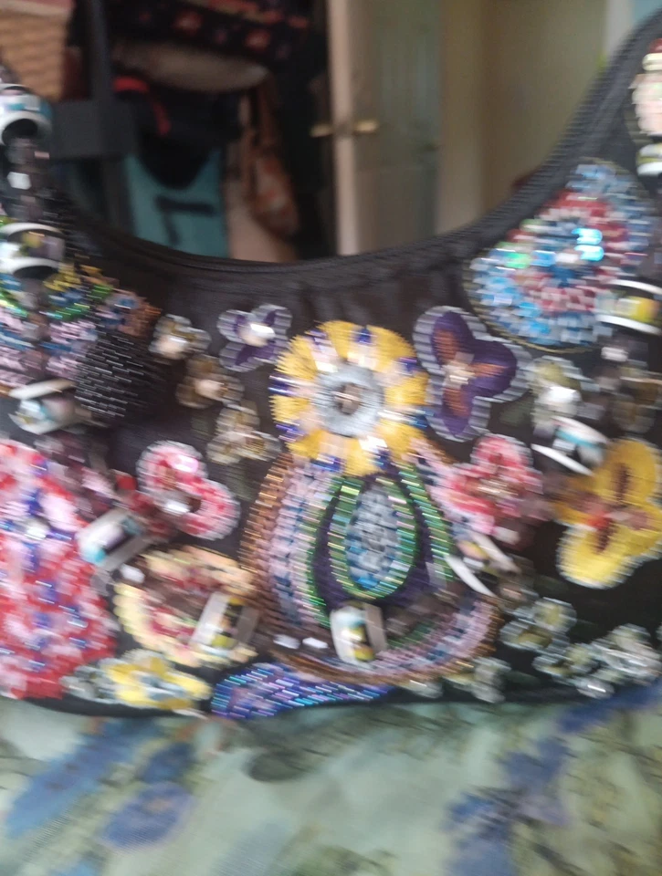 Bolso de Noche La Regale Con Cuentas Cartera Lentejuelas Flores Brillantes Cuentas Bordado... Foto 3 de 4