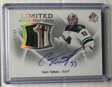 Cam Talbot-Minnesota Wild 2021-22 UD SPA LIMITED AUTO MATERIAL LAM-CT 