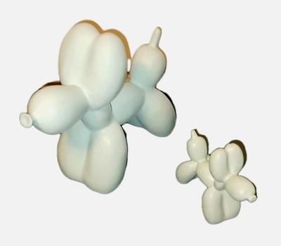 Balloon Dog mit Welpe - Skulptur   hellgrün - Dekofiguren im Jeff  Koons-Stil