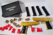 2 Soft Bullet Toy Gun w/ Shell Ejecting Educational Model Gun Toy Bullets/Shells