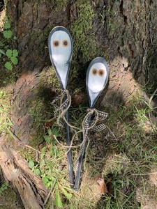 Primitive Halloween Ghost Wood Spoons 
