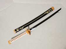 Demon Slayer Katana Agatsuma Zenitsu Wooden Sword Kimetsu Yaiba Cosplay 31"