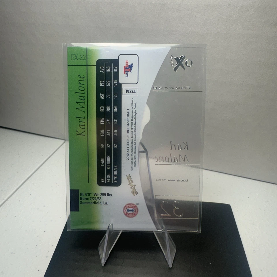 2012-13 Fleer Retro 1997-98 Fleer EX 2001 Karl Malone #EX-22 HOF - Image 2 of 2