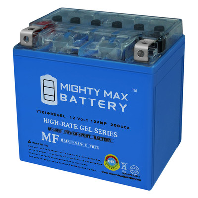 Mighty Max YTX14-BS GEL Battery Replaces Honda TRX420 Fourtrax Rancher 4x4 09-10