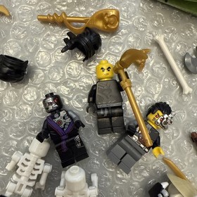 7 Authentic Ninjago Minifigure Lot 2170 Cole, Whiplash 2506 Chokun + W/ Weapons!