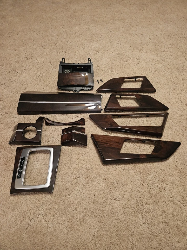 Juego de 10 molduras de madera puerta consola central tablero mercedes glk350 2010-2012 OEM BX292 Foto 3 de 4