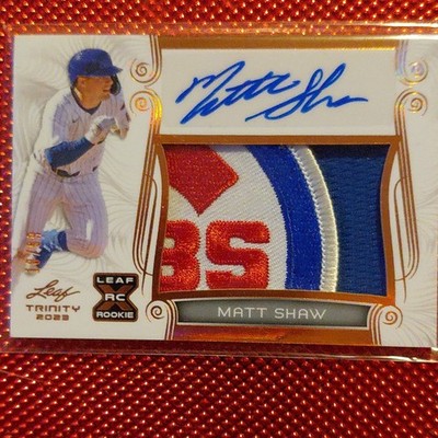 2023 Leaf Trinity Matt Shaw Rookie Autograph Patch Baseball Card #BA-MS1