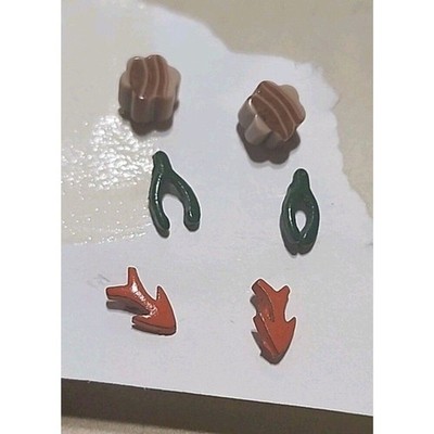 Vintage Stud Earrings Lot of 3 Flower Wishbone Arrow Retro Jewelry