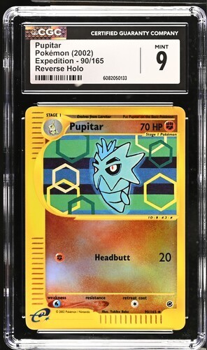 CGC 9 MINT Pupitar 90/165 Reverse Holo Pokemon 2002 Expedition