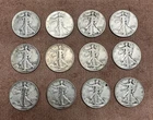 Walking Liberty Half Dollar 90% Silver 1941-1946 Lot of 12 $6 Face Value