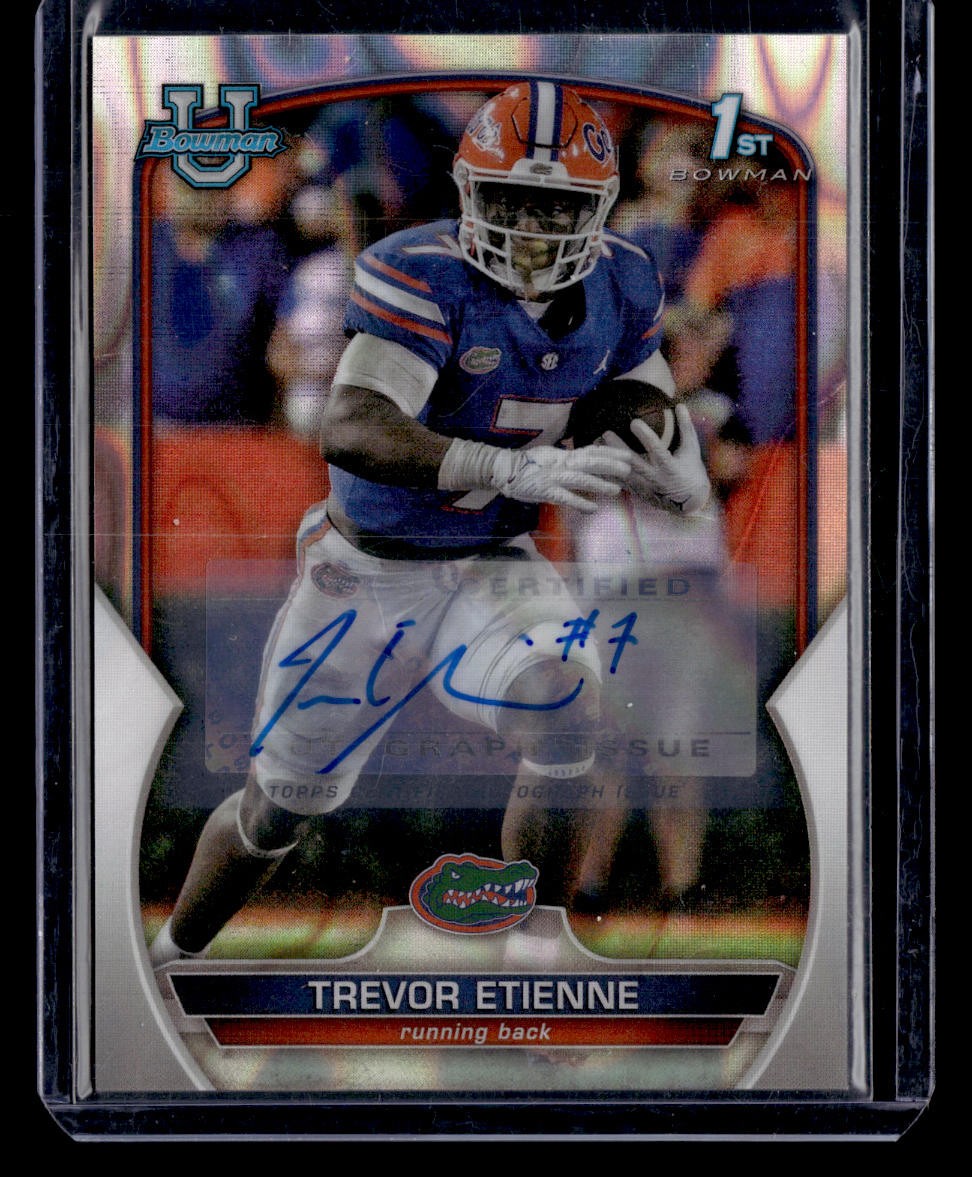 2022 Bowman University Chrome #69 Trevor Etienne Prospect Auto Lava #/199