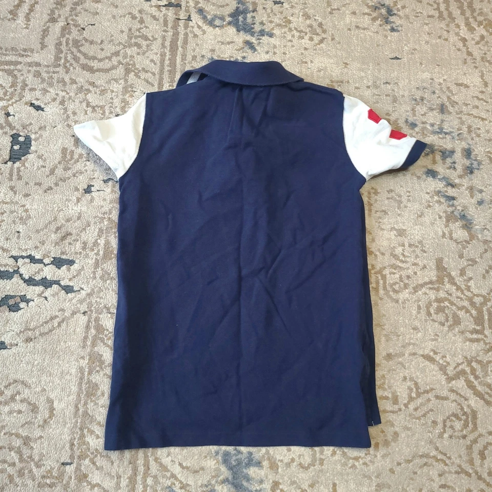 Polo Ralph Lauren Caballo Grande Bloque de Color Niños Talla 7 100% Algodón Azul Oscuro Foto 2 de 4