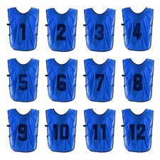 Soccer Training Vest 18" Numbered Soccer Team Sports Pinnies with Belt Dark Blue