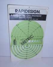 Berol RAPIDESIGN Template R-2127 METRIC Civil Engineers Radius Guide