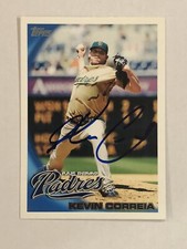 Kevin Correia SIGNED AUTOGRAPH 2010 Topps update Card San Diego Padres