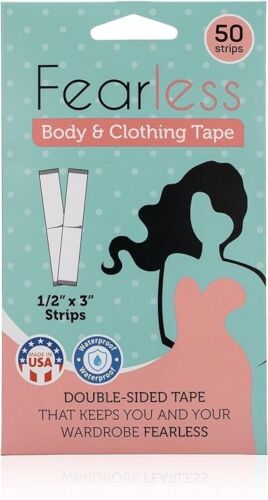 Fearless Tape - Double Sided Tape, 50 Strips, 1/2" x 3" - Afbeelding 1 van 1