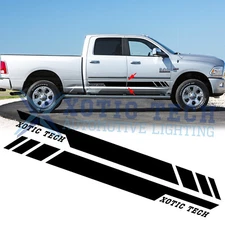 Black Body Side Door Stripe Decor Sticker For Dodge Ram 1500 2500 3500 2009-17