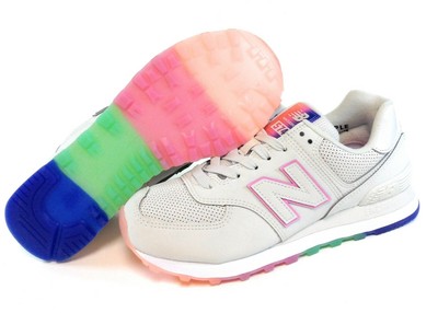 Womens New Balance 574 SOL White Pink 