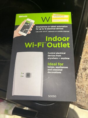NEW WiOn 50050 Indoor Wi-Fi Outlet Wireless Programmable with smartphone 