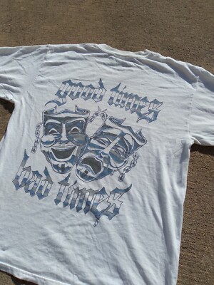 Vtg 90s Laugh Now Cry Later - Homies / Mexican Tattoo T Shirt Mens Large RARE!