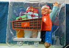 2013 HOMER THE HOME DEPOT CHRISTMAS ORNAMENT SHOPPING CART BASKET NIB