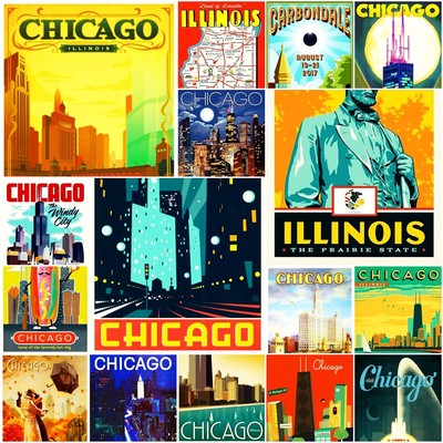 Illinois Indiana Vereinigte Staaten Kühlschrankmagnete Souvenir Magnet 2x3''