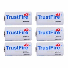 6x TrustFire CR123A Lithium Batteries 3V Battery 1400mAh 3.0V Cell For Camera