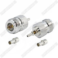 5x N Type Crimp Jack Female Solder For LMR100 RG316 RG174 RG178 Cable Straight