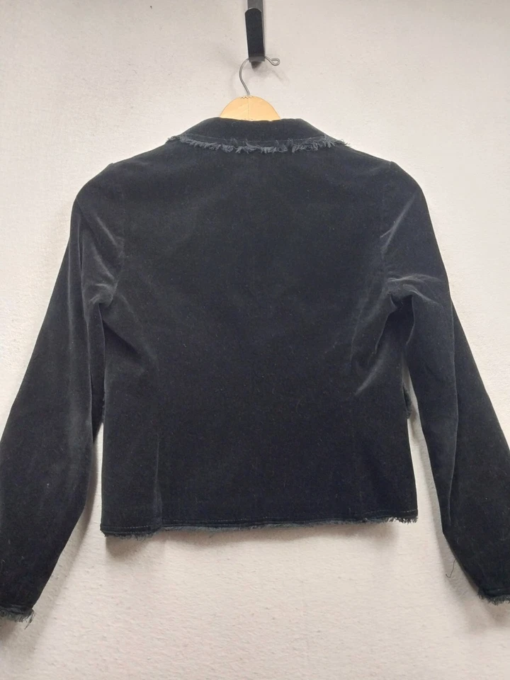 Jaqueta Joie Velour Blazer Feminina Tamanho Médio 2 Botões Forrada 100% Algodão - Imagem 2 de 4