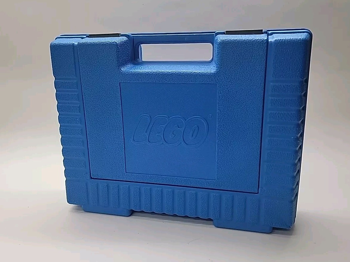 Vintage 1985 Lego Bin Blue Hard Plastic Carrying Case Storage Box