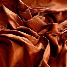 Iridescent Rust Dupioni 100 Silk Fabric, 44"/54" Wide, By The Yard S-185