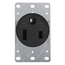 Micmi NEMA 6-50R Receptacle Outlet 50 Amp Flush Mounting, 2 Pole 3 Wire 125/250V