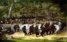BEAR DANCE MUSIC SHOW POLITICAL FOREST ARTWORK BY WILLIAM HOLBROOK BEARD REPRO
