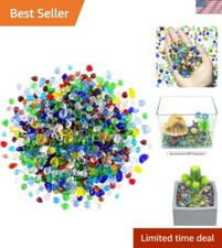 Multicolored 460g Irregular Glass Stones - Perfect for Aquatic Decor Crafting