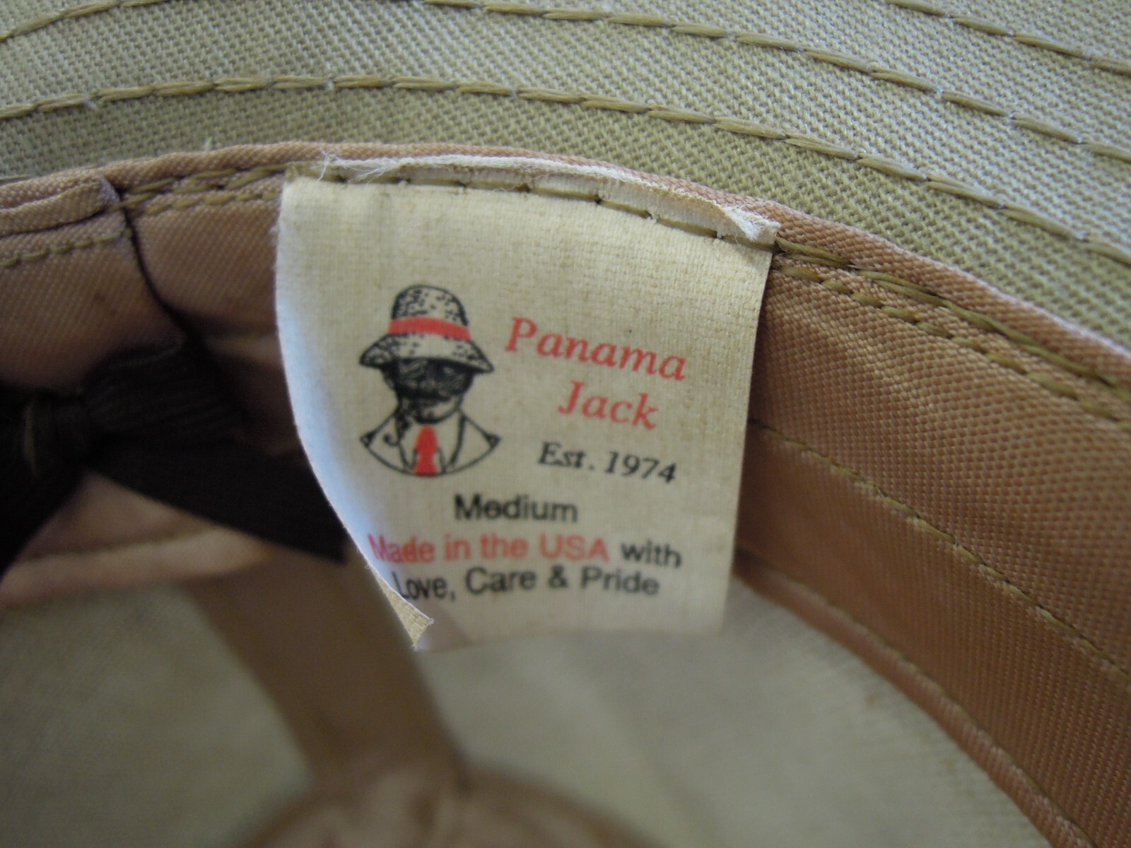 Men's Panama Jack Beige Safari Fedora Hat Medium [**] Gem