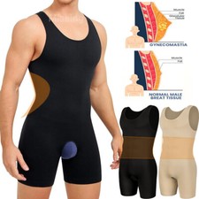 Men's Full Body Shaper Tummy Control Bodysuit Compression Shirts Body Shaper US