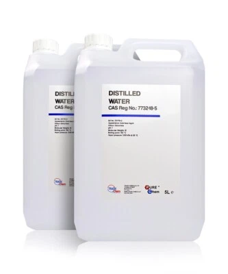TRADE CHEMICALS Distilled Water Ultra High Quality Pure Water 2x5L (10L Total) Pure Chem (WHITE)