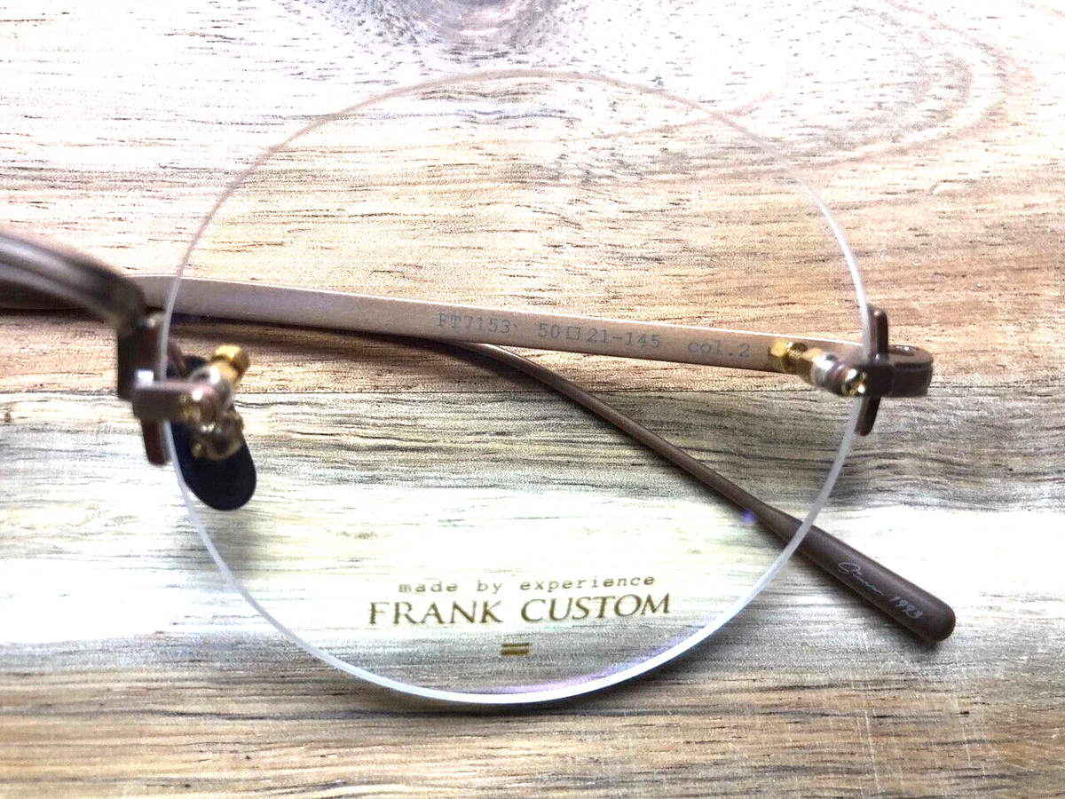 Lunettes De Vue FRANK CUSTOM FT7151 Rondes Titane Bronze Percées - Style Rétro Corée - Neuves Avec étiquettes