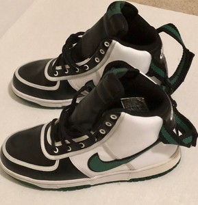 green and white nike high tops