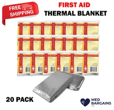 Ever Ready First Aid Emergency Mylar Thermal Blanket 54” x 84” - 20 Pack