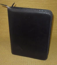 Desk/Classic 1.5" Ring | Black LEATHER DAY-TIMER Planner/Binder Fits Franklin