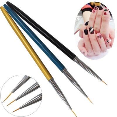 3 Stück kleine Acryl Nail Art Design Dekoration Pinsel Malerei Zeichnung Stift Werkzeug